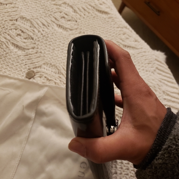 Gucci black shiny wallet purse (icon Continental double G) - Picture 7 of 8
